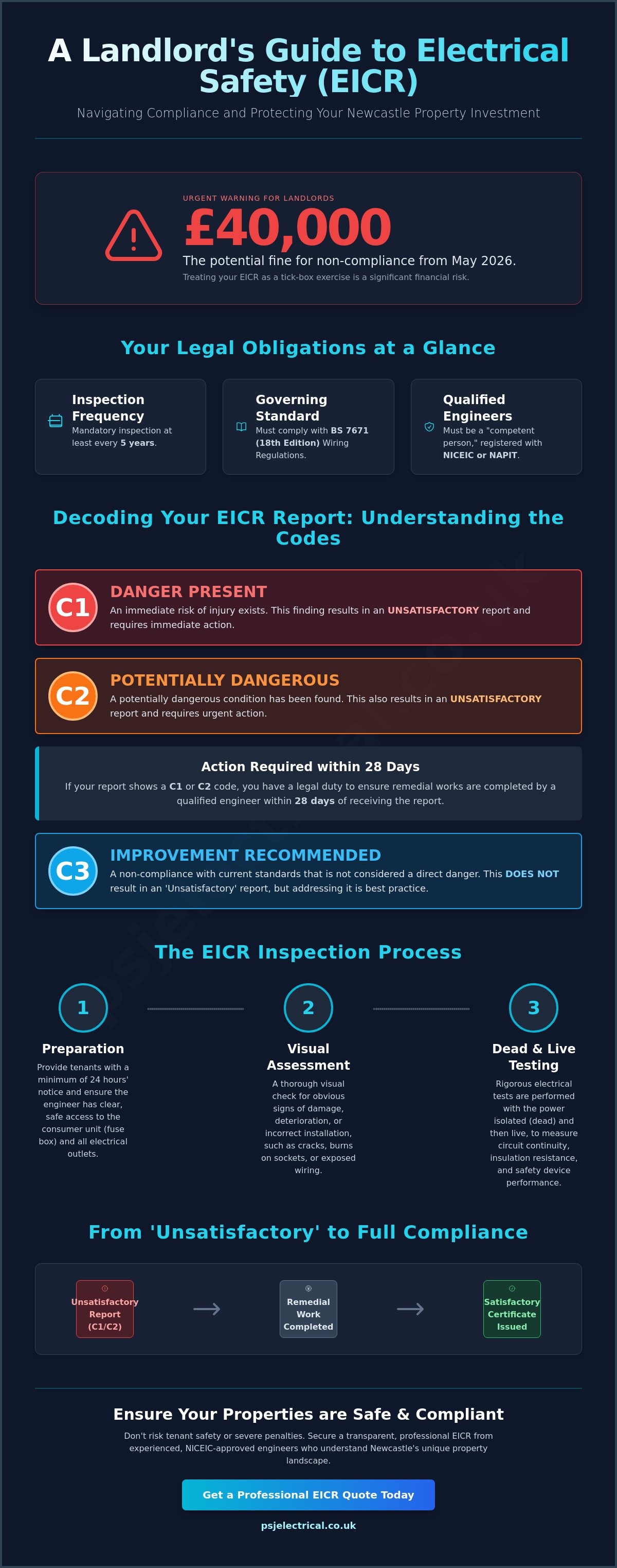 EICR Compliance for Landlords in Newcastle and Durham